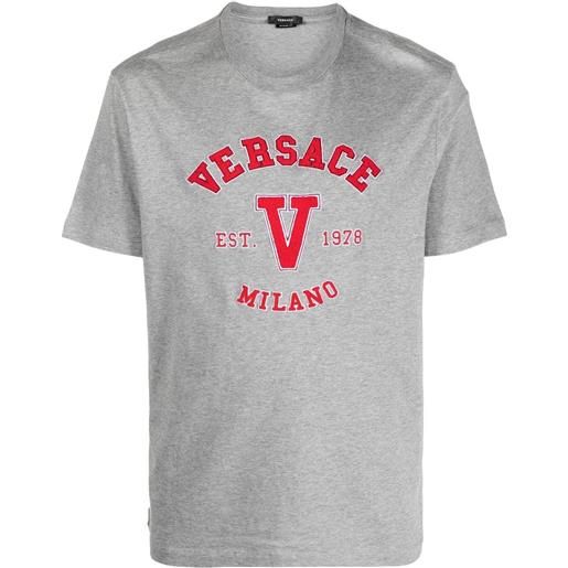 Versace t-shirt con applicazione - grigio