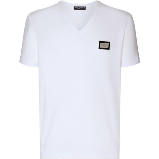 Dolce & Gabbana t-shirt con scollo a v - bianco