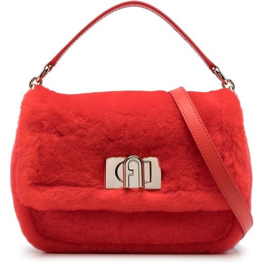 Furla borsa tote con placca logo - rosso
