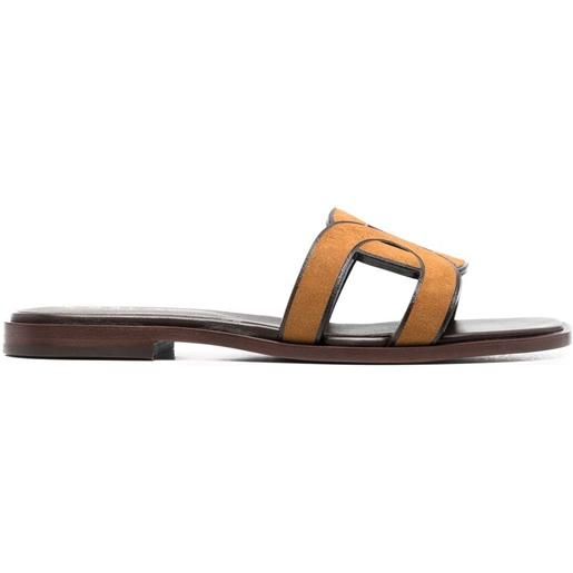 Tod's sandali slides con inserti - marrone