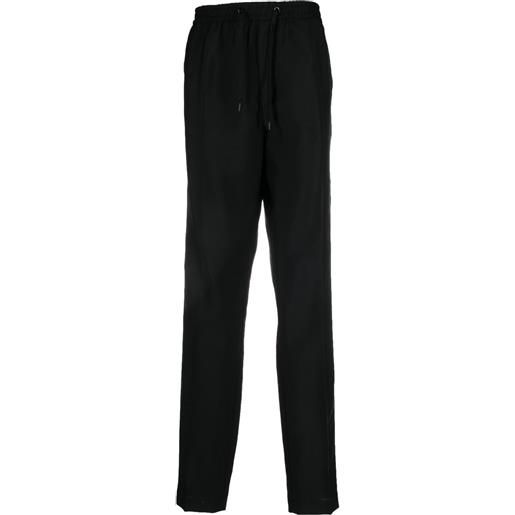 Versace pantaloni dritti con righe laterali - nero