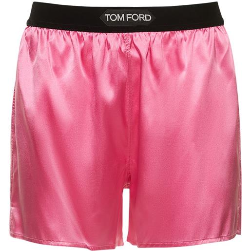 TOM FORD shorts in raso di seta con logo