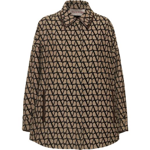 VALENTINO giacca in tela jacquard con logo