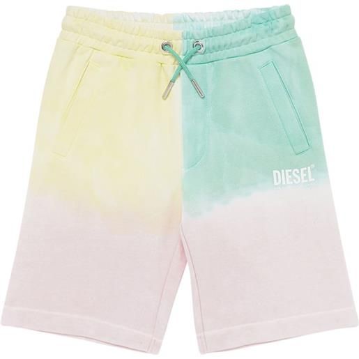 DIESEL KIDS shorts in felpa di cotone color block