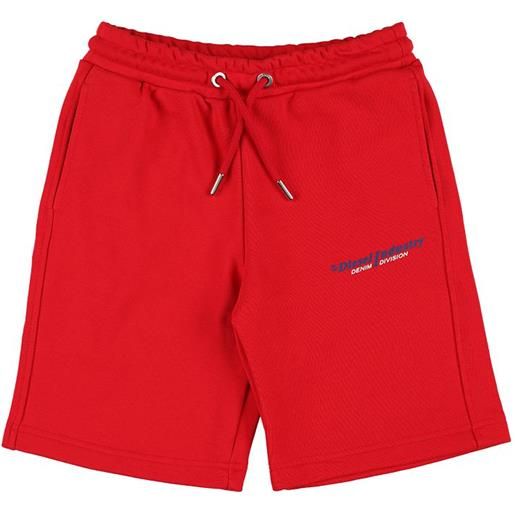DIESEL KIDS shorts in felpa di cotone con logo