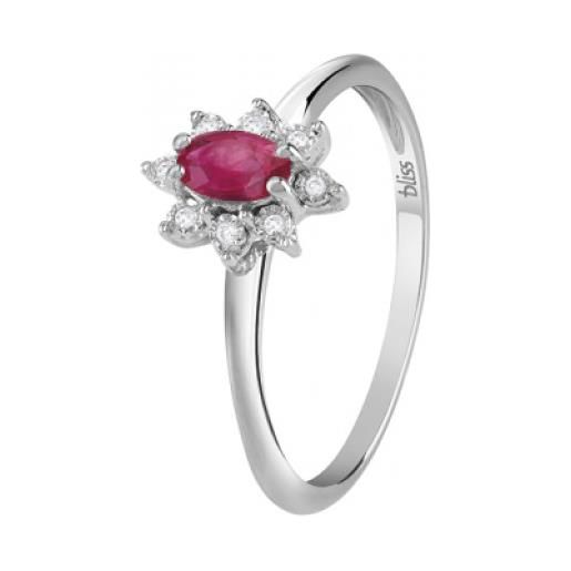 Bliss anello rugiada colors con rubini e diamanti