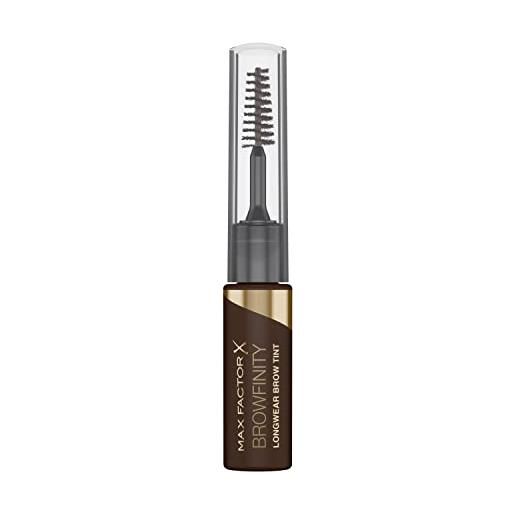 Max Factor browfinity matita sopracciglia semipermanente in gel a prova di sbavature, formula waterproof, no transfer, 03 dark brown