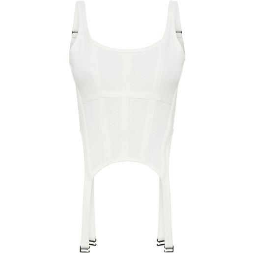 Dion Lee top a coste - bianco