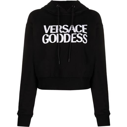 Versace felpa con cappuccio Versace goddess - nero