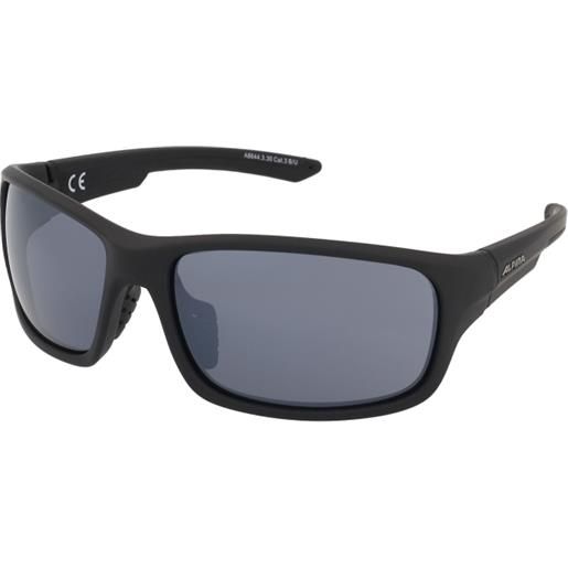 Alpina lyron s black matt/black mirror | occhiali da sole graduati o non graduati | unisex | plastica | rettangolari | nero | adrialenti