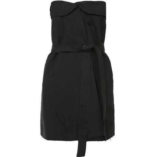 UNRAVEL PROJECT strapless belted mini dress - nero