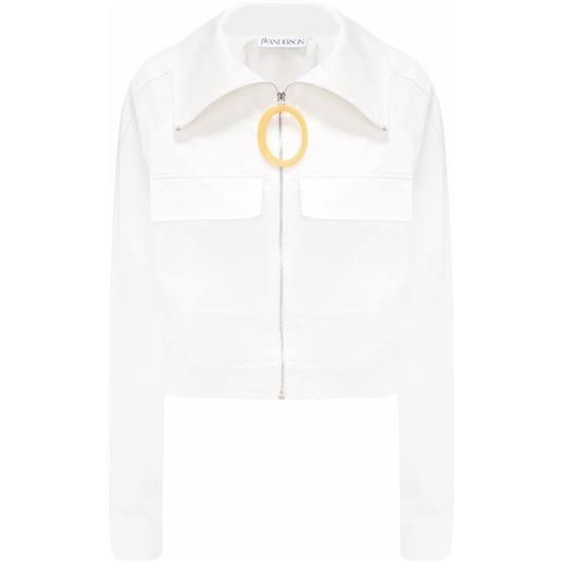 JW Anderson giacca crop con zip - bianco