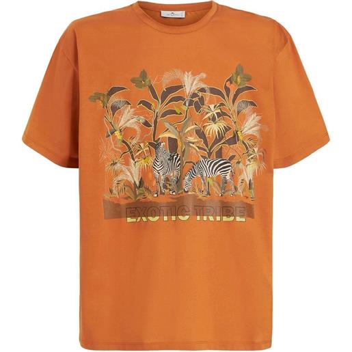 ETRO t-shirt con stampa grafica - arancione