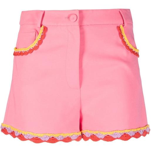 Moschino shorts a vita alta - rosa