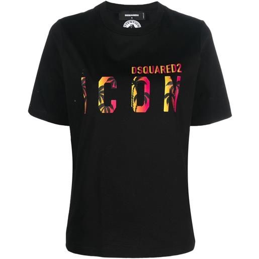 Dsquared2 t-shirt icon con stampa - nero