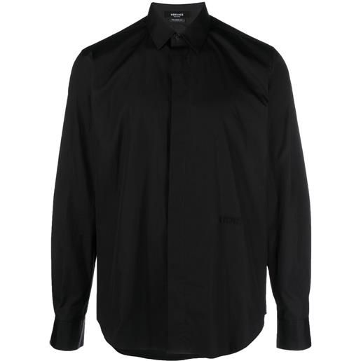 Versace camicia con ricamo - nero
