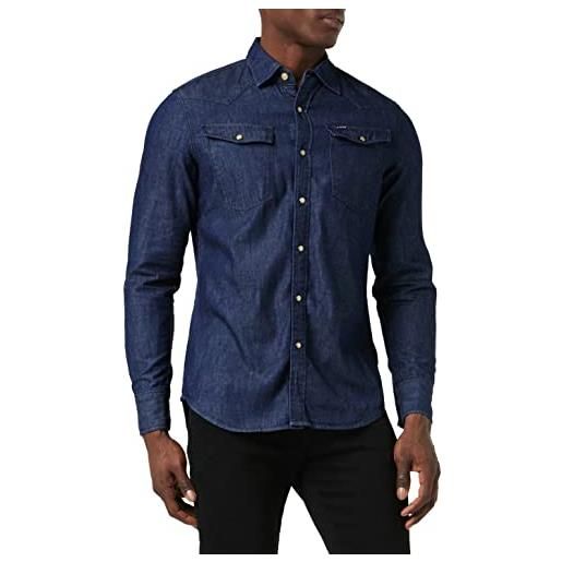 G-STAR RAW men's unisex 3301 slim shirt, blu (rinsed d12697-d013-082), l