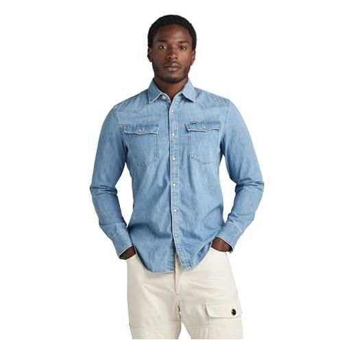 G-STAR RAW men's unisex 3301 slim shirt, blu (rinsed d12697-d013-082), m