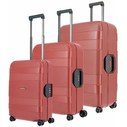 Travelite korfu 4 ruote set di valigie 3 pezzi rosso