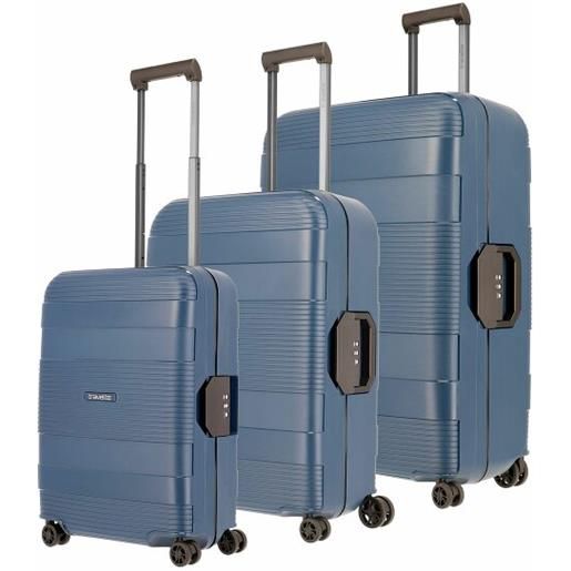 Travelite korfu 4 ruote set di valigie 3 pezzi blu