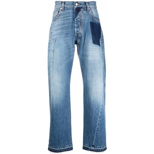 Alexander McQueen jeans con design patchwork - blu