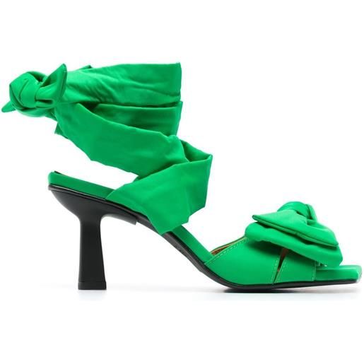 GANNI sandali con fiocco - verde