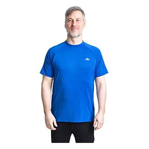 Trespass cacama, t-shirt elasticizzata ad asciugatura rapida con tasca per chiavi uomo, blu, xs