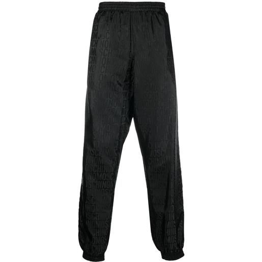 Moschino pantaloni sportivi con effetto jacquard - nero
