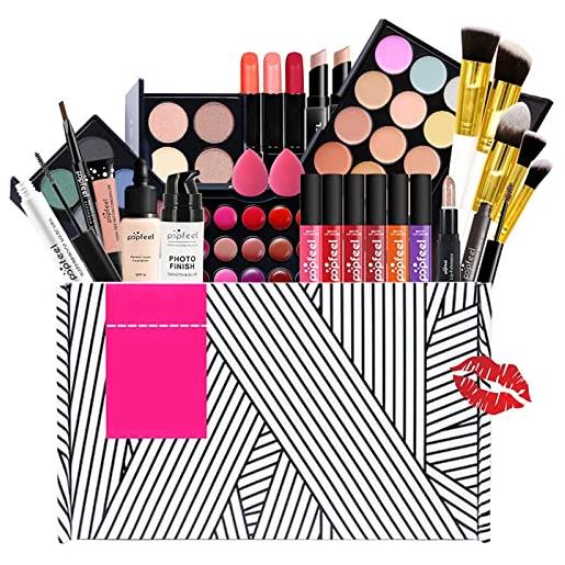 RoseFlower kit per il trucco, set completo di cosmetici da 29 pezzi, borsa per il trucco multifunzione con fondotinta, ombretto, rossetto per le donne set regalo per ragazze #1
