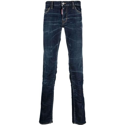 Dsquared2 jeans skinny con applicazione - blu