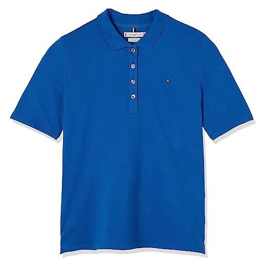 Tommy Hilfiger maglietta polo maniche corte donna regular fit, blu (electric blue), m