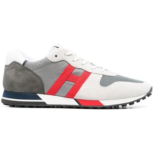 Hogan sneakers con design color-block h383 - grigio