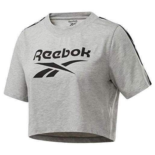 Reebok training essentials tape pack, maglietta donna, medium grey heather, 34
