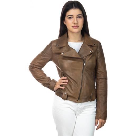 Leather Trend cel - chiodo donna cuoio in vera pelle