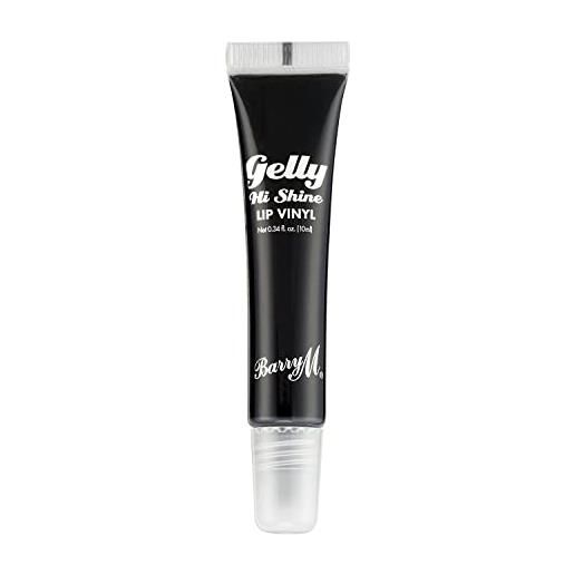 Barry M gelly hi shine lip vinyl gloss, shade forbid - nero | finitura lucida