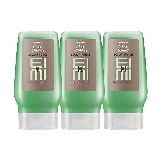 Wella eimi sculpt force 3 x 125 ml styling texture flubber gel extra forte professionals