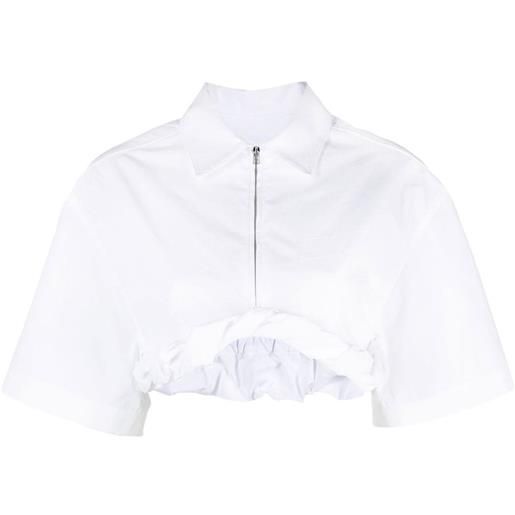 Jacquemus camicia la chemise silpa crop - bianco