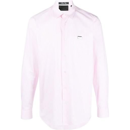 Philipp Plein camicia a righe con stampa - rosa