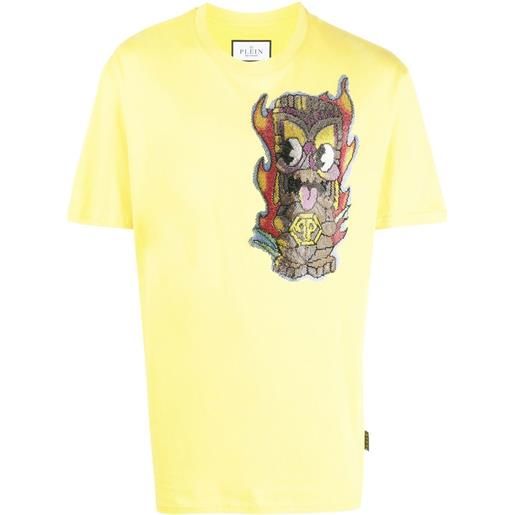 Philipp Plein t-shirt hawaii con decorazione - giallo