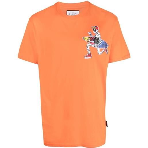 Philipp Plein t-shirt con stampa grafica hawaii - arancione