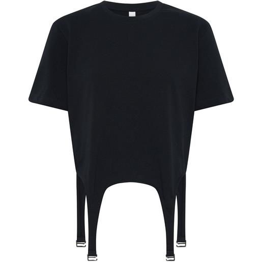 Dion Lee t-shirt con dettaglio reggicalze - nero