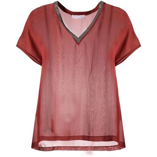 Fabiana Filippi t-shirt con scollo a v - rosso