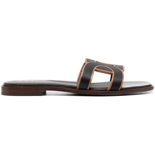 Tod's sandali con logo - nero