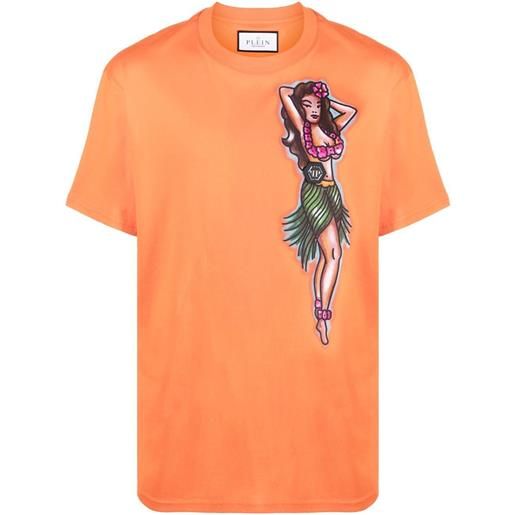 Philipp Plein t-shirt con stampa grafica - arancione