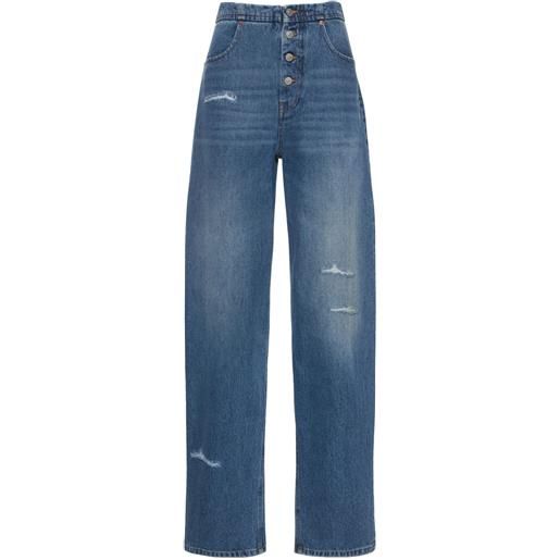 MM6 MAISON MARGIELA jeans dritti in denim di cotone distressed