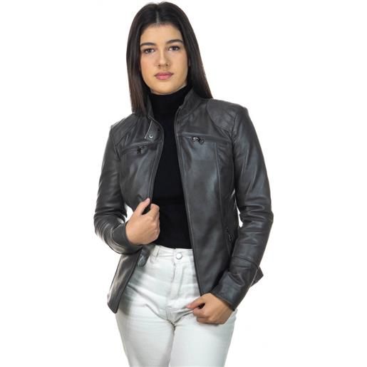 Leather Trend michela - giacca donna grigio in vera pelle
