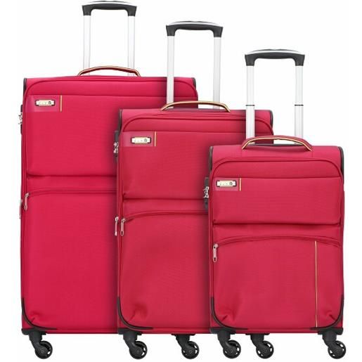 d&n travel line 6704 set di valigie a 4 ruote 3 pz. Fucsia
