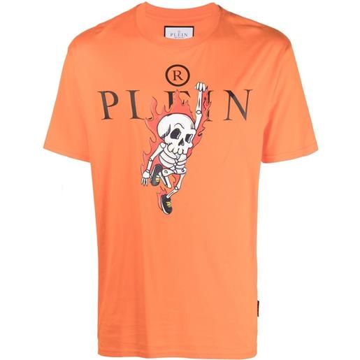 Philipp Plein t-shirt skully gang - arancione