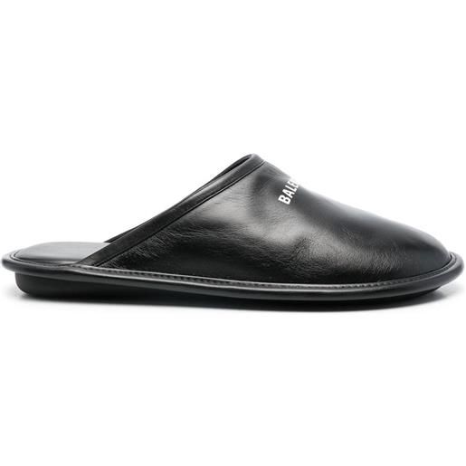 Balenciaga slippers con stampa - nero
