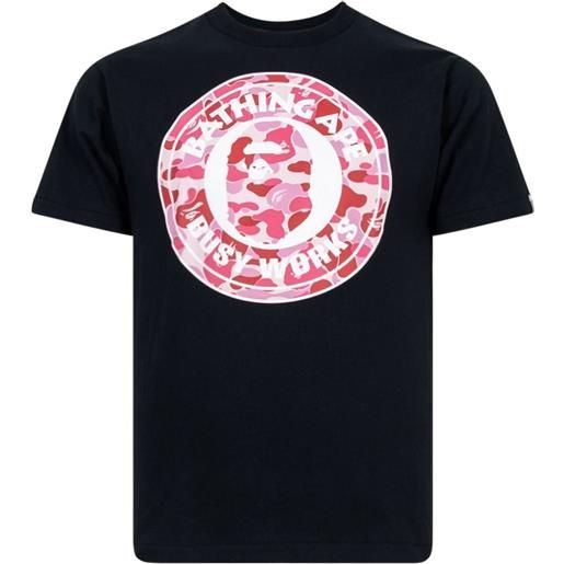 A BATHING APE® t-shirt abc camo busy works black/pink - nero
